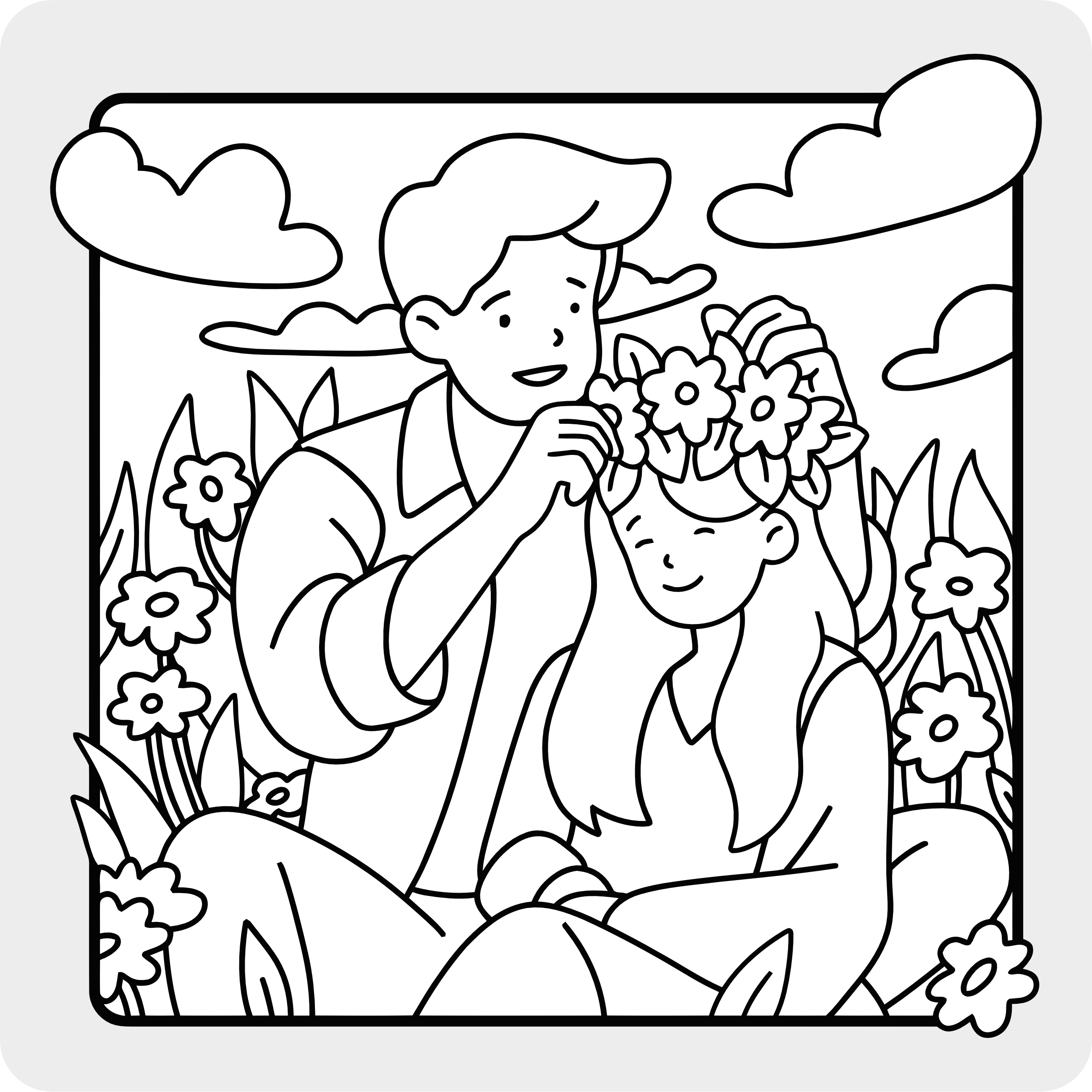 Wreath of Love Tender Moments in a Flower Field